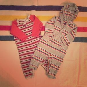 Set Of Tea cool weather 3-6 month rompers